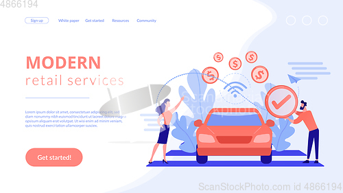 Image of In vehicle payments concept landing page.