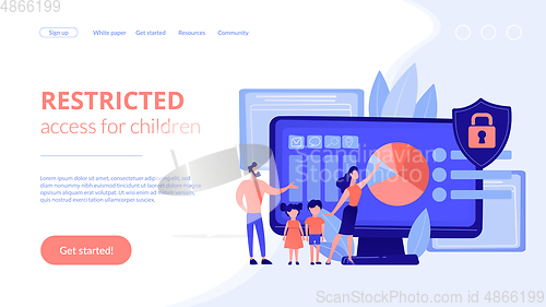 Image of Parental control software concept landing page.