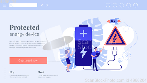 Image of Safety battery concept landing page.