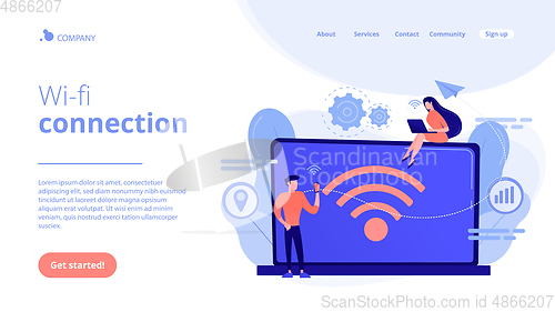 Image of Wi-fi connection concept landing page.