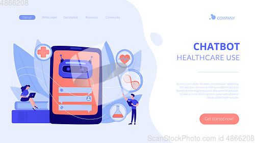 Image of Chatbot in healthcareconcept landing page.