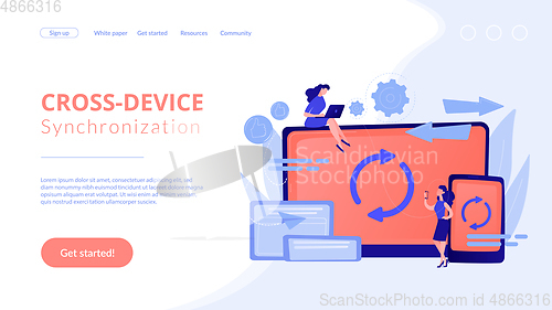 Image of Cross-device syncing concept landing page.