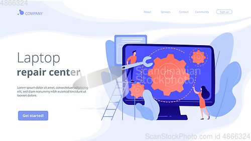 Image of Computer service concept landing page.