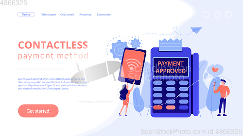 Image of NFC connection concept landing page.