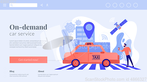 Image of Autonomous taxi concept landing page.