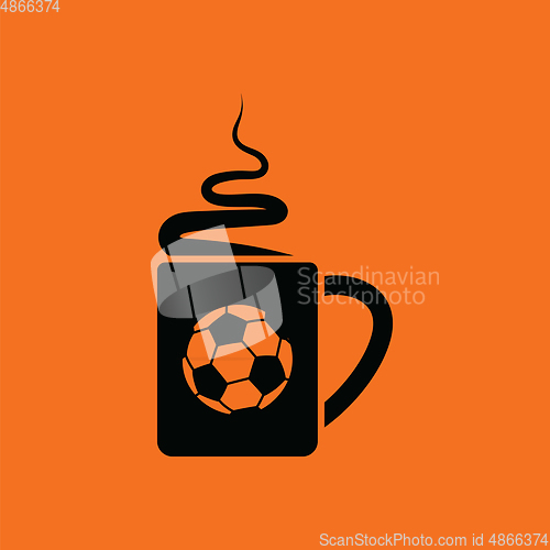 Image of Football fans coffee cup with smoke icon