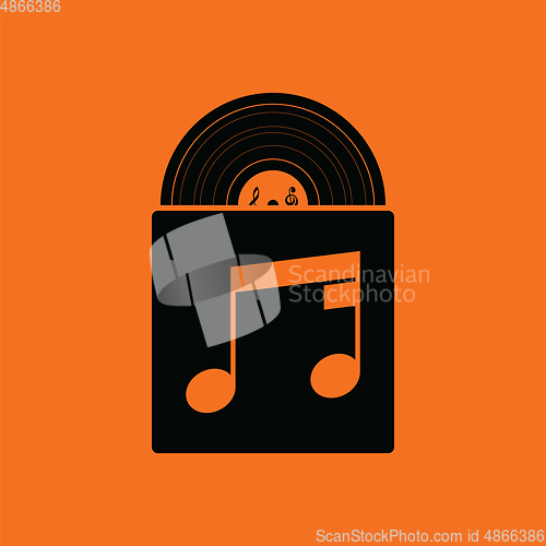 Image of Vinyl record in envelope icon