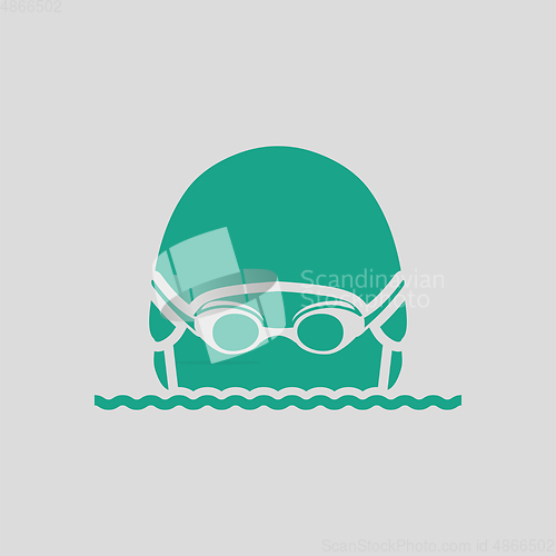 Image of Swimming man head icon