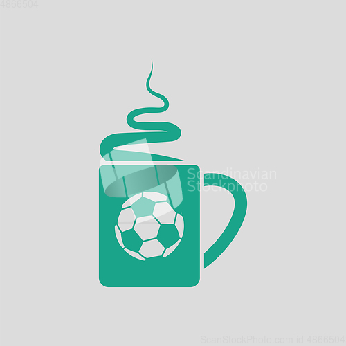 Image of Football fans coffee cup with smoke icon