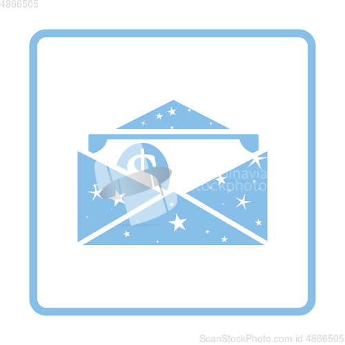 Image of Birthday gift envelop icon with money  