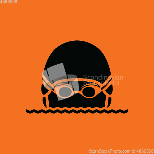 Image of Swimming man head icon