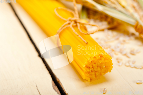 Image of organic Raw italian pasta and durum wheat