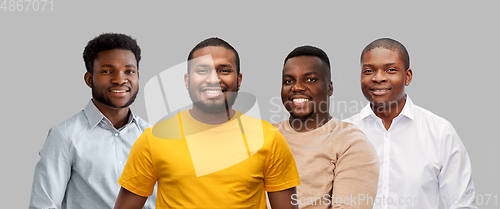 Image of group of happy smiling african american men