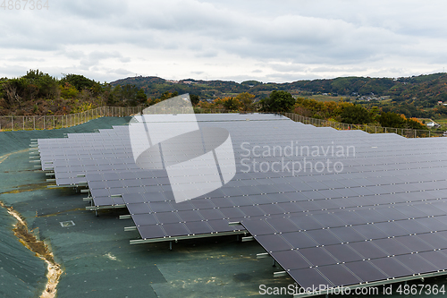 Image of Solar energy panel at countryside