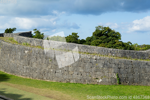 Image of Exterior of Stone brick wall 