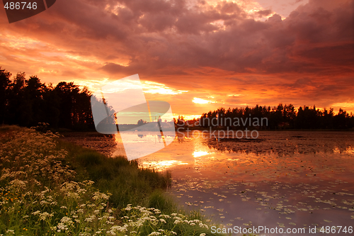 Image of Lake at sunset
