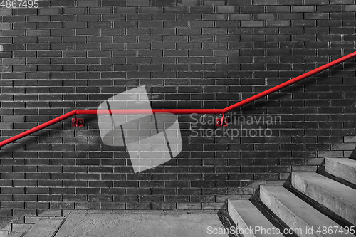 Image of Blank brick wall for advertising on the building, copyspace for your text, image, design