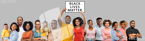 Image of african people with black lives matter banner