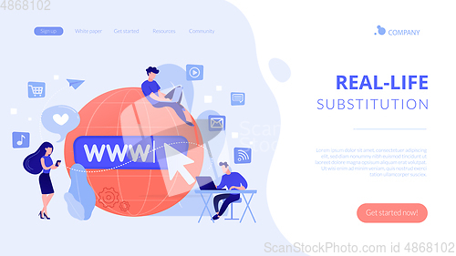 Image of Internet addiction concept landing page.