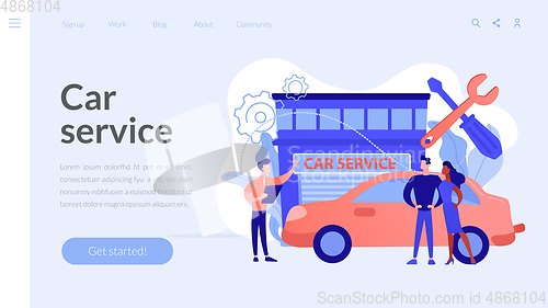 Image of Car service concept landing page.