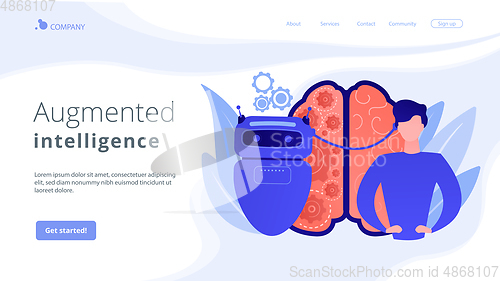 Image of Augmented intelligence concept landing page.