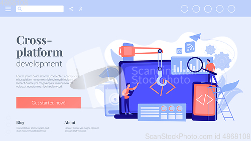 Image of Cross-platform development concept landing page.