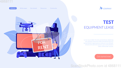Image of Renting electronic device concept landing page.