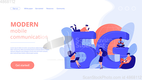 Image of 5g network concept landing page.