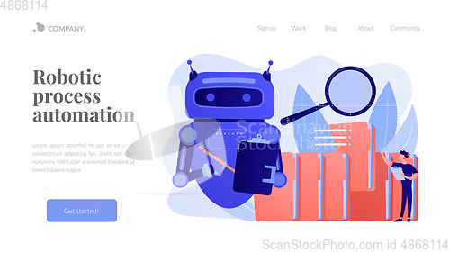 Image of Robotic process automation concept landing page.