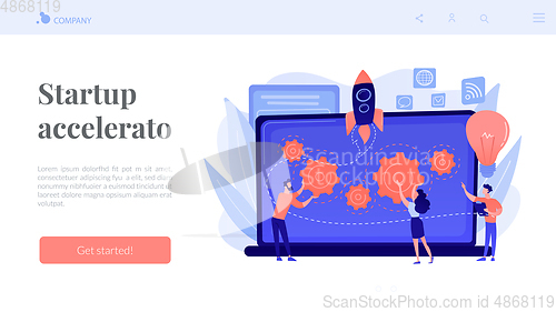 Image of Startup accelerator concept landing page.