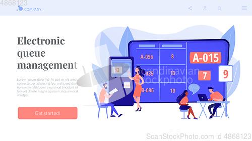 Image of Electronic queuing system concept landing page
