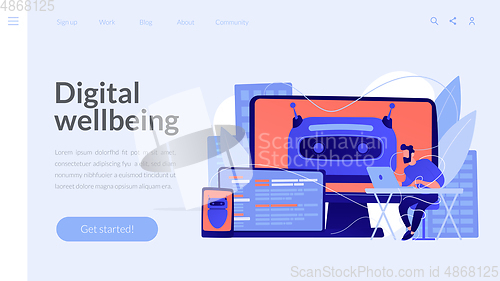 Image of Digital wellbeing concept landing page.