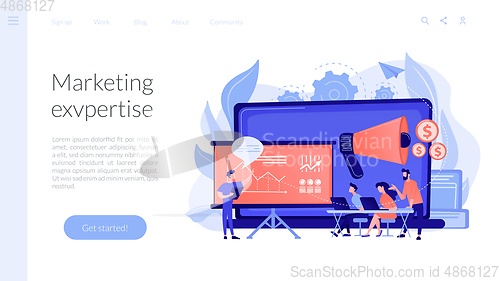 Image of Marketing meetup concept landing page.