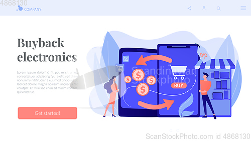 Image of Mobile device trade-in concept landing page.