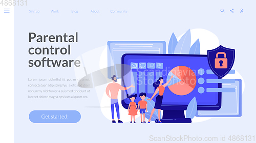 Image of Parental control software concept landing page.