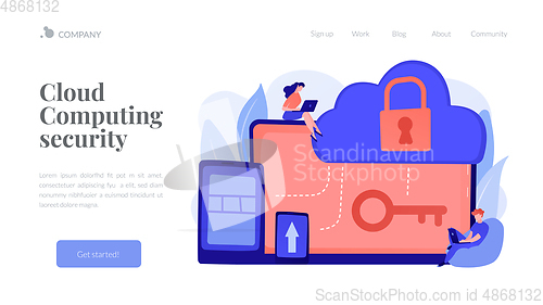 Image of Cloud computing security concept landing page.