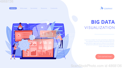 Image of Big data visualization concept landing page.