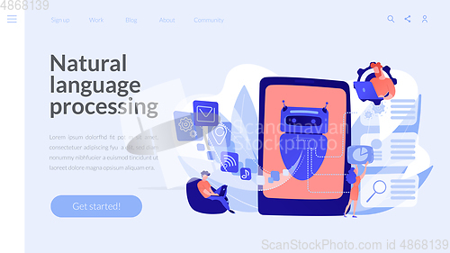 Image of Natural language processing concept landing page.