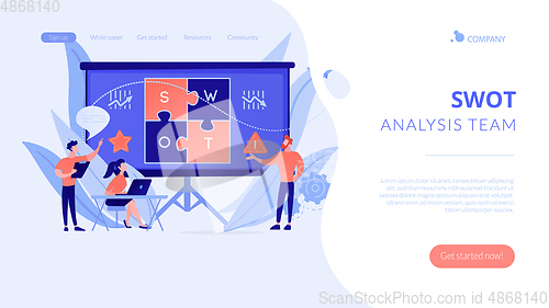 Image of SWOT analysisconcept landing page.