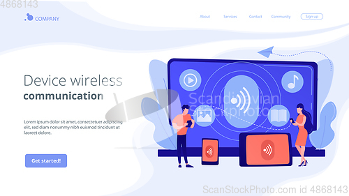 Image of Bluetooth connection concept landing page.