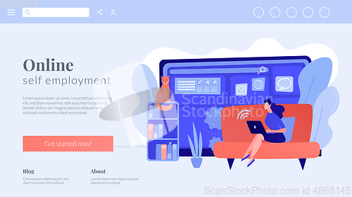 Image of Freelance work concept landing page