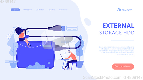 Image of External hard drive concept landing page.