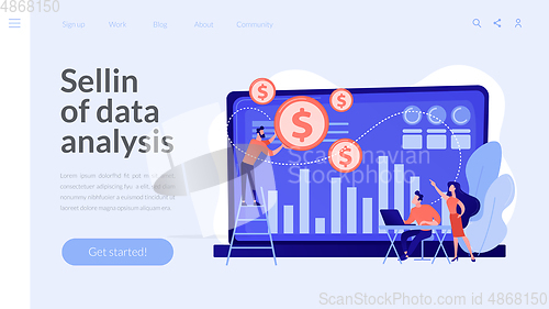 Image of Data monetization concept landing page.