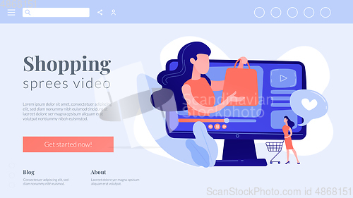 Image of Shopping sprees video concept landing page.