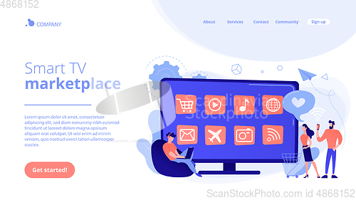 Image of Smart TV applications concept landing page.