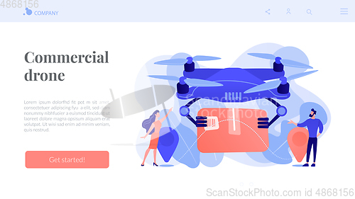 Image of Drone delivery concept landing page.