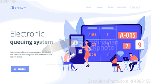 Image of Electronic queuing system concept landing page