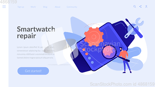 Image of Mobile device repair concept landing page.