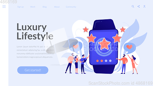 Image of Luxury smartwatch concept landing page.