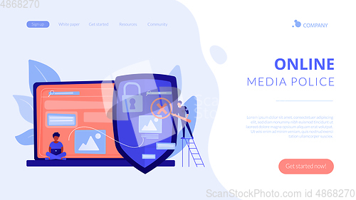 Image of Media content control concept landing page